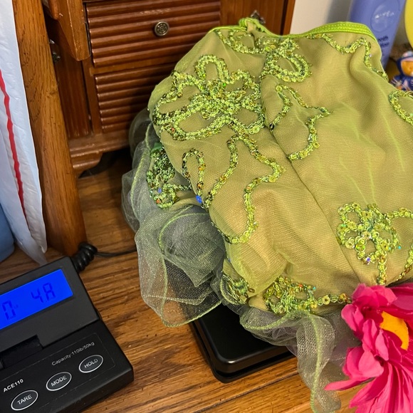Curtain Call Costumes Dance Dress Up Play Fairy Child Size 12 Sequins Green - Picture 13 of 13